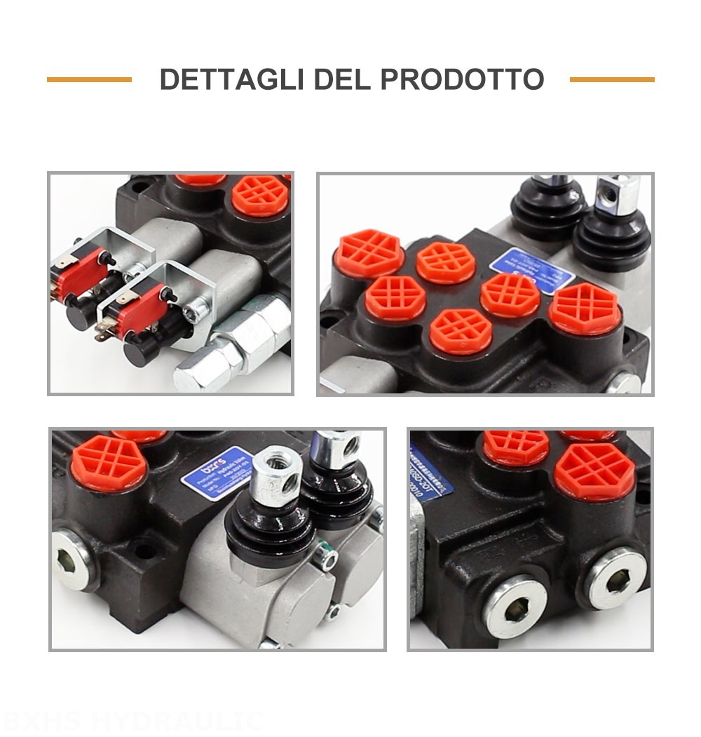 P40 Micro Switch Manuale 2 Spool Valvola direzionale monoblocco